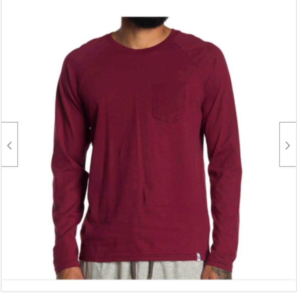 MISTER Men's Raglan Long Sleeve T-Shirt Red L